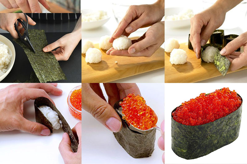 фото рецепт суши с тобико - икрой летучей рыбы